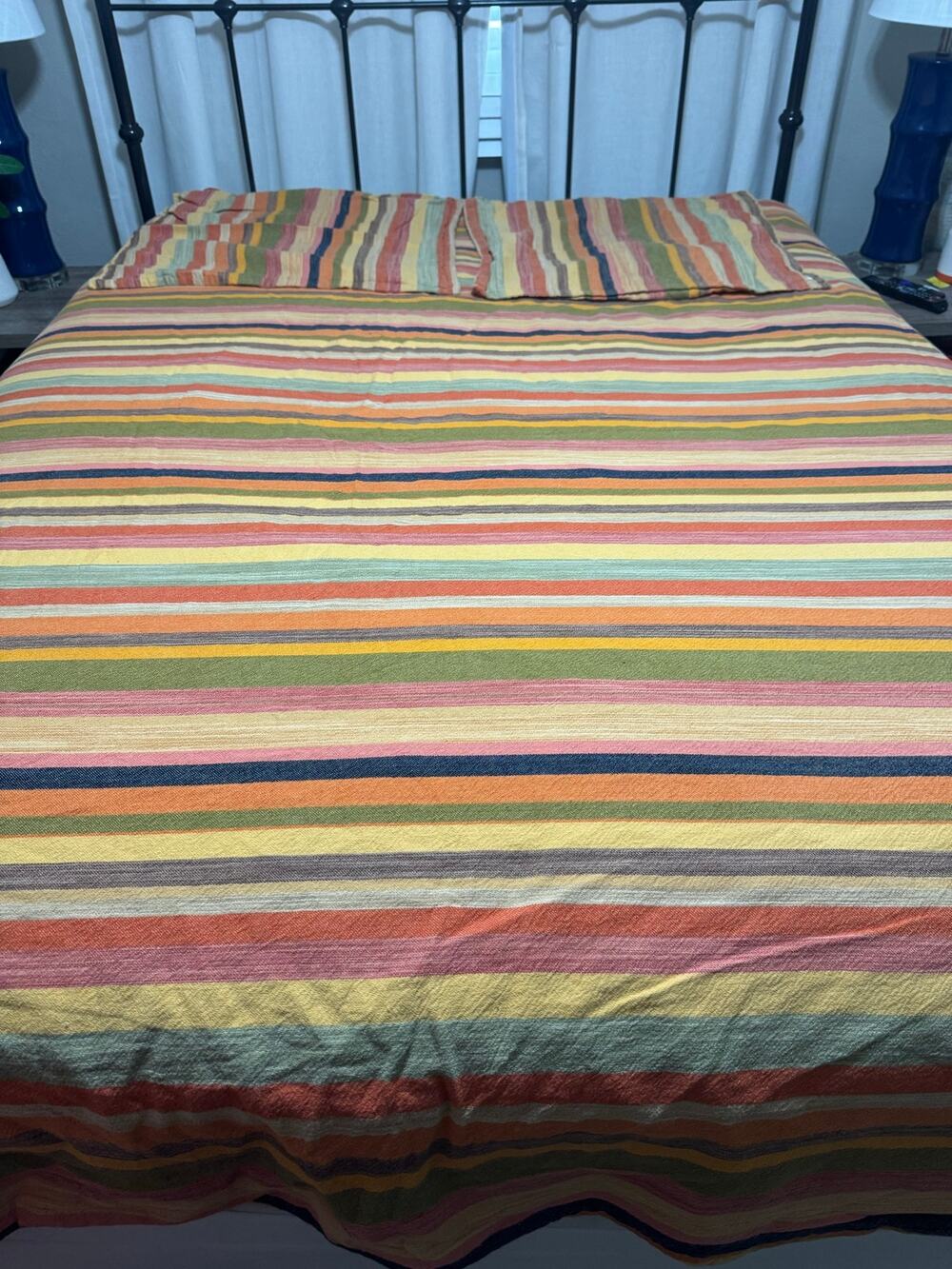 Pottery Barn Foundations Logan Boho Stripe King Duvet Set